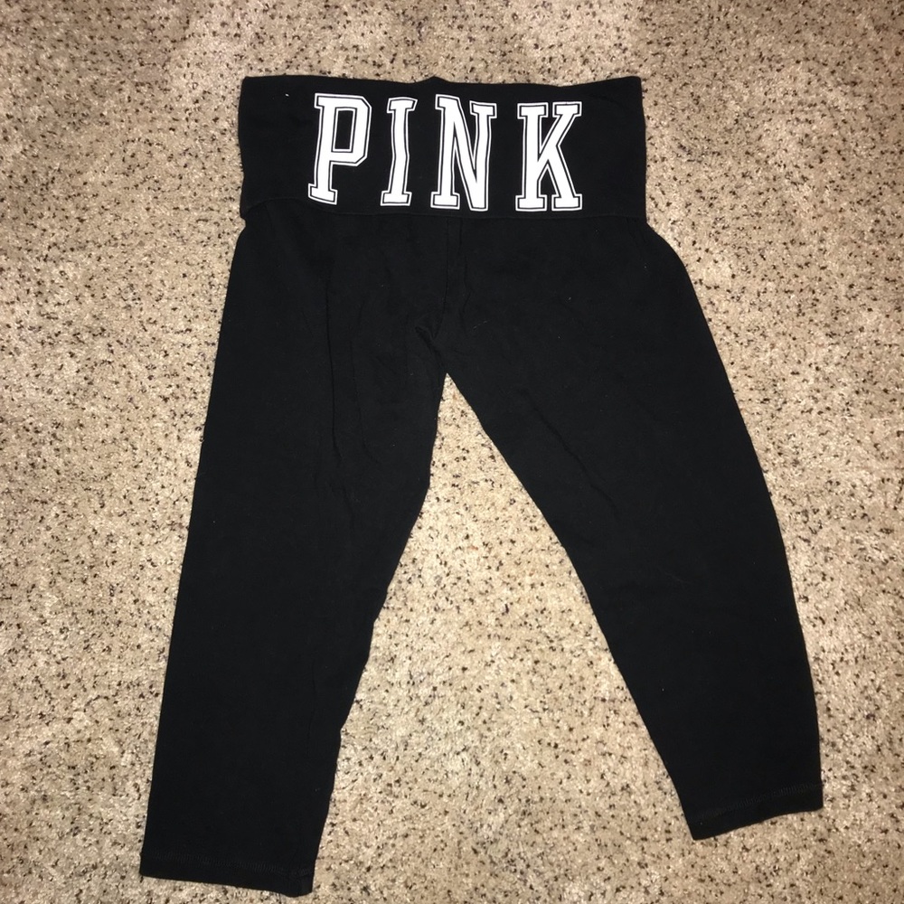 Black Cropped VS Pink Leggings